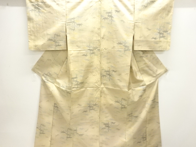 JAPANESE KIMONO / OSHIMA TSUMUGI / DYED / BAMBOO GRASS